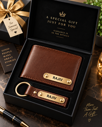 Personalized Wallet & Keychain Gift Set – Your Name, Your Style, Your Identity!