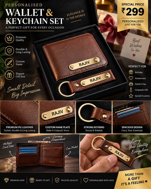 Personalized Wallet & Keychain Gift Set – Your Name, Your Style, Your Identity!