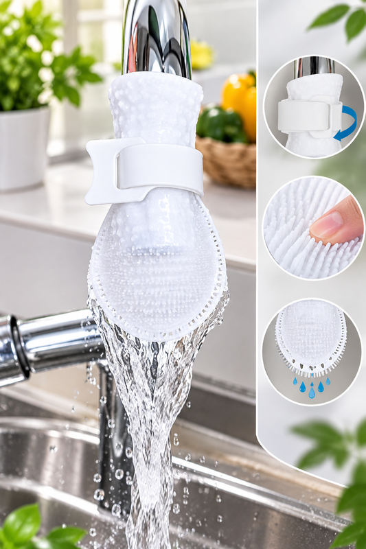 360° Faucet Cleaning Brush – Flexible Silicone Scrubber for Taps, Sinks & Hard-to-Reach Areas